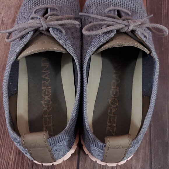 Cole Haan Womens 8.5 B Zerogrand Grand OS Gray Knit Oxford Wingtip Shoes W06727 - Picture 8 of 15